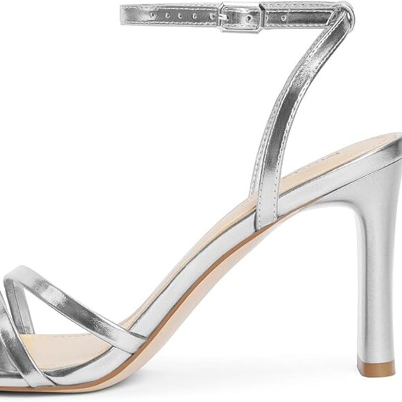 28-NIB- Heeled Sandals for Women Square Open Toe Strappy Block Heels 3.5 inch - Picture 5 of 6